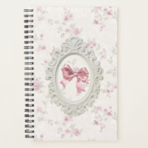 Notebook Vintage Pink & Floral Frame