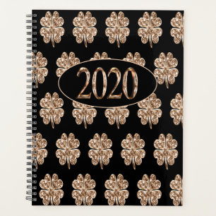 Agenda Novo ano 2020, preto e Dourado, quatro artigos de