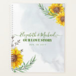 Agenda Novos Diários de presentes para os Sunflower russo<br><div class="desc">Girassóis russos com folhas de oliva verde é o tema desse presente rústico de recém-casados.</div>