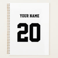 Número e nome personalizados preto e branco