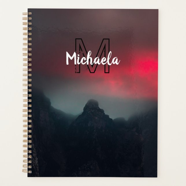 Agenda Nuvens a arder, nevoeiro e monograma das montanhas (Frente)