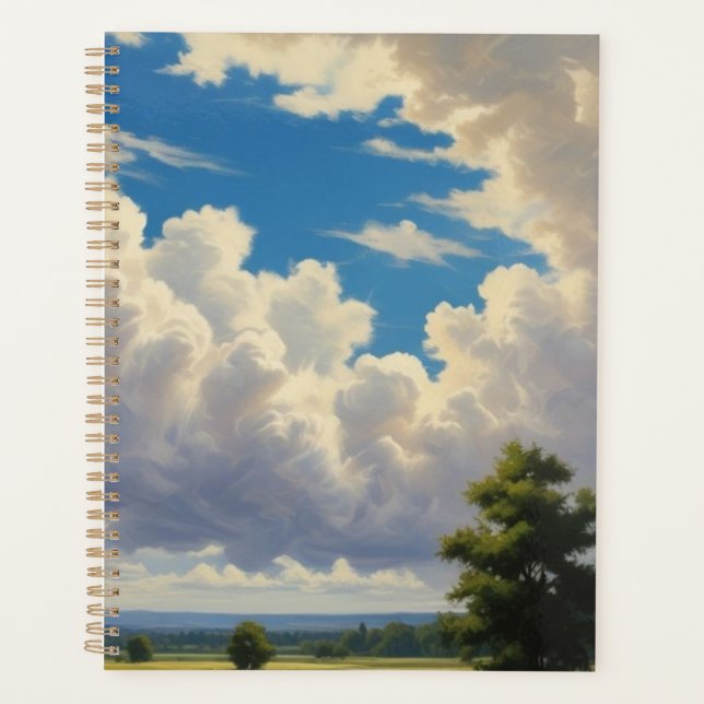 Agenda Nuvens brancas e céu azul limpo (Frente)
