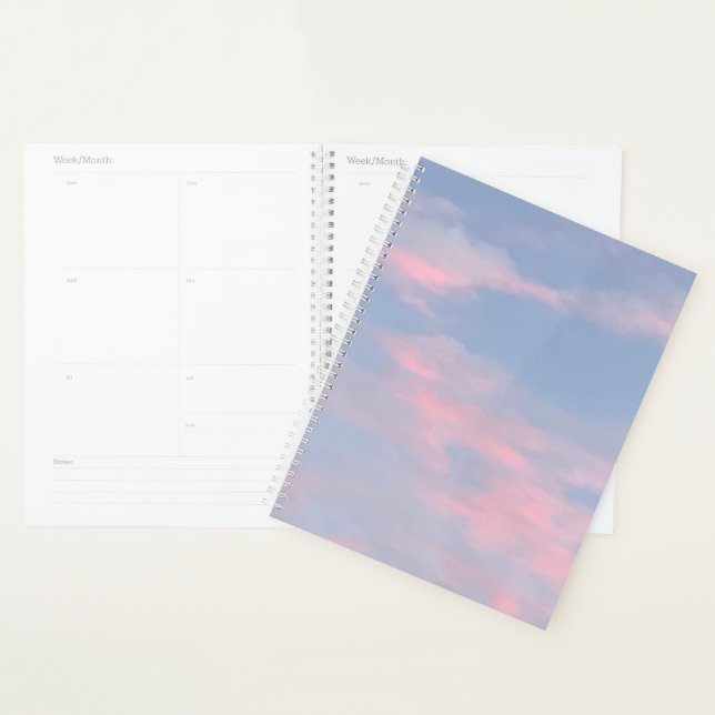 Agenda Nuvens rosa personalizáveis (Exibição)
