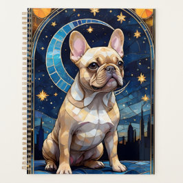 Agenda O Buldogue Francês Pastel Manteve Vidro Noite Cama