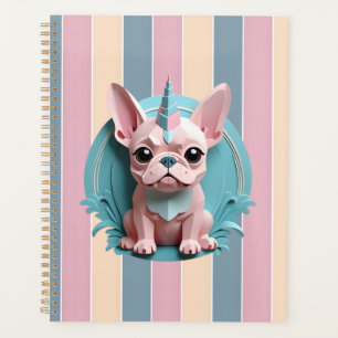 Agenda O Bulldog Francês Unicorn Pastel Paper Cutando Art