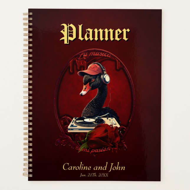 Agenda O cisne negro, simbolizando a criatividade (Frente)