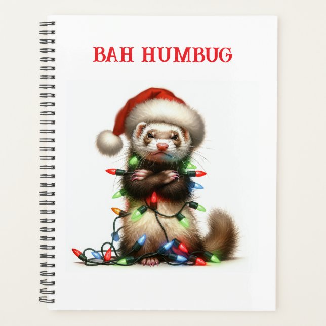 Agenda O Mischefe Ferret de Natal enredado (Frente)