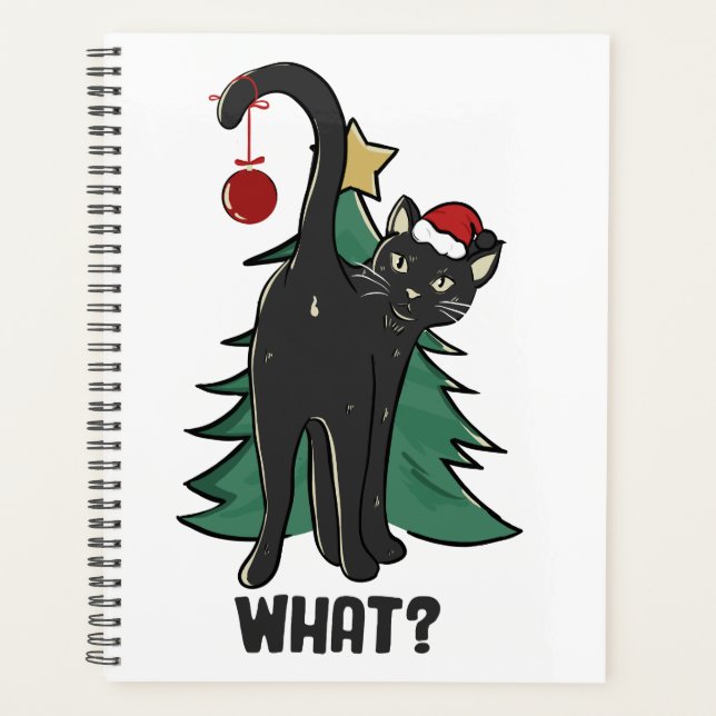 Agenda O quê? Design de Natal Black Cat Holiday (Frente)