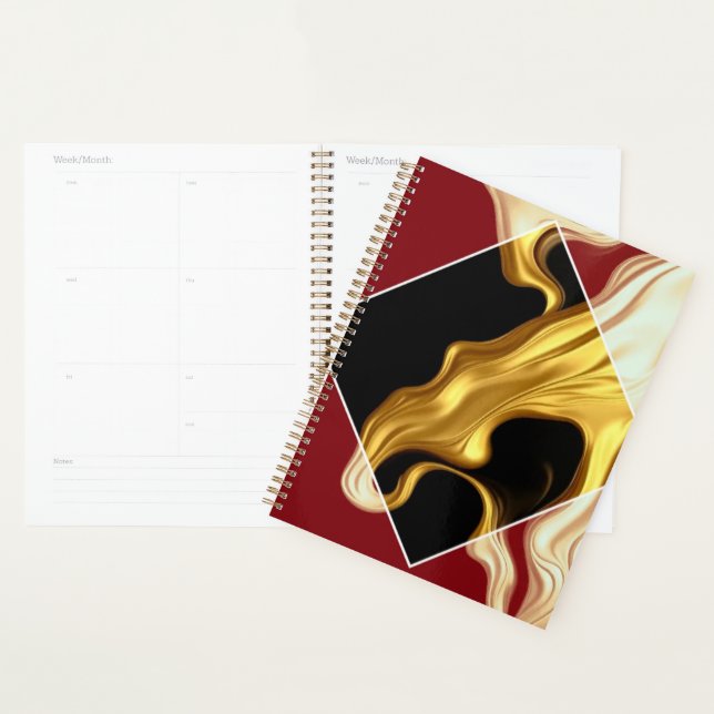 Agenda O Royal Flow Planner: Crimson & Dourado QR (Exibição)