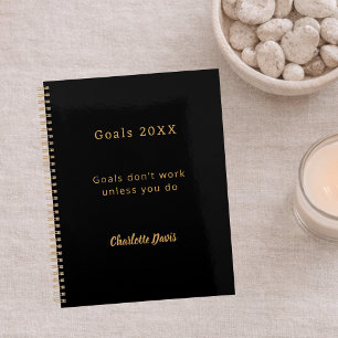Agenda Objetivos de citação motivacional ouro negro