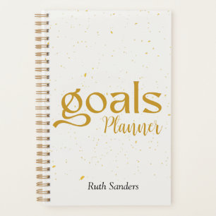 Agenda Objetivos Dourados Monogramas Elegante Planner