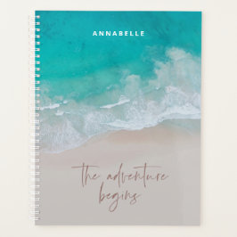 Agenda oceano de praia em areia tropical a aventura começ