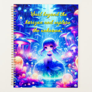Agenda Oceano Sonhos - Chibi Mermaid Glow Planner