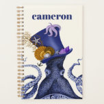 Agenda Octopus com chapéu náutico<br><div class="desc">Octopus Hat Náutico por Fab Funky. Possui um polvo rico com um tofo divertido,  de formato náutico,  adornado com sealife.|191004D</div>