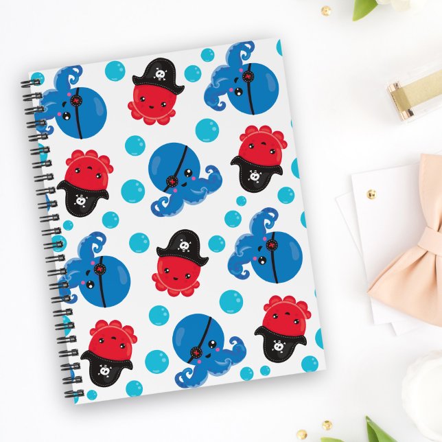 Agenda Octopus Pirata, Padrão de Octopus, Animais do Mar (Criador carregado)