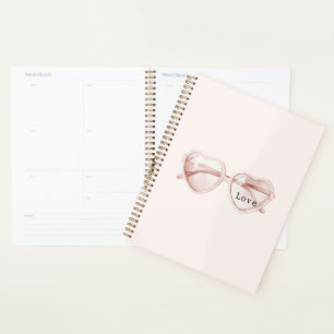 Agenda Óculos de Amor Coração Rosa