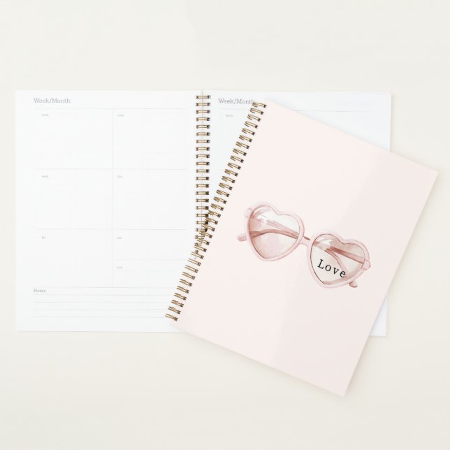 Agenda Óculos de Amor Coração Rosa (Exibição)