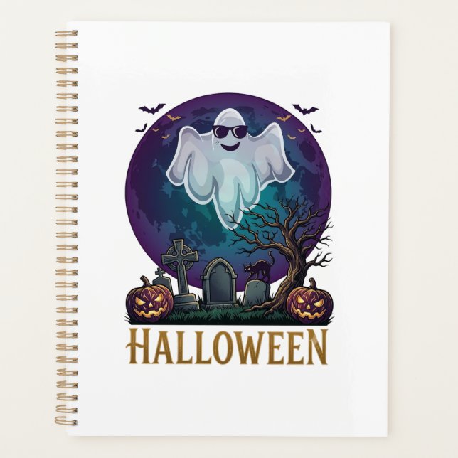 Agenda Óculos de sol de fantasma de Halloween Lua roxa Ce (Frente)