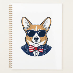 Agenda Óculos de Sol Patrióticos de Corgi Arte Vetorial V