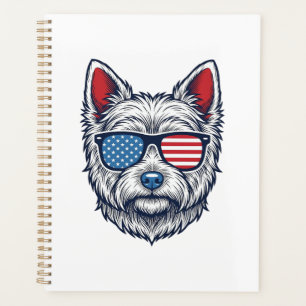 Agenda Óculos de sol patrióticos para cães Westie Arte ve
