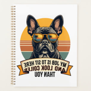 Agenda Óculos de Sol Vintage Bulldog Francês Meu Trabalho