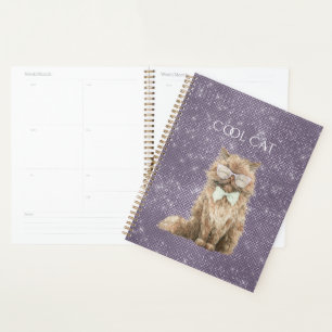 Agenda Óculos Purple Sparkle Marrom Cool Cat