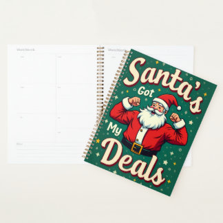 Agenda Ofertas de Natal do Papai Noel Engraçado Vintage R