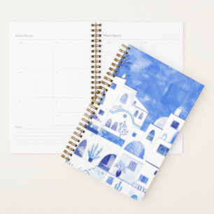 Agenda Oia Santorini Grécia Watercolor Painting