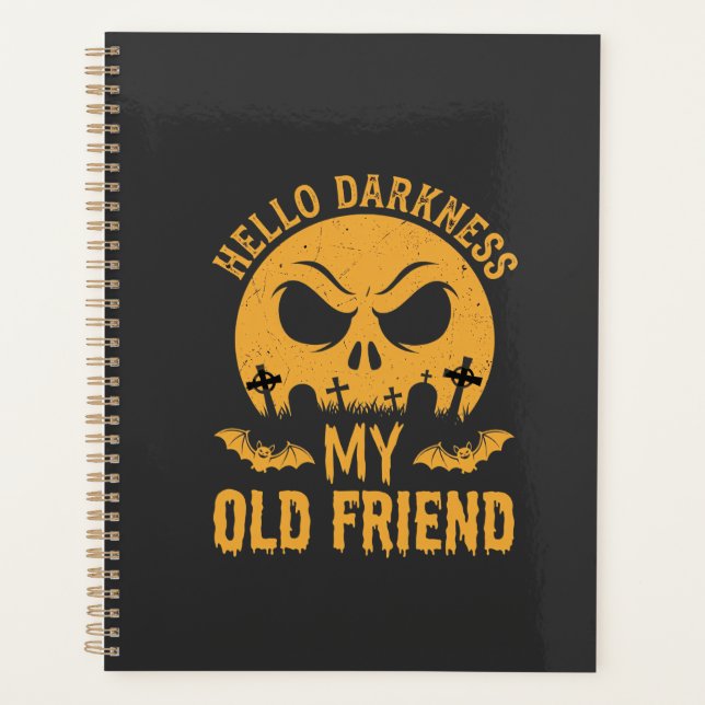 Agenda Olá Escuridão Cemitério Lua do Halloween (Frente)