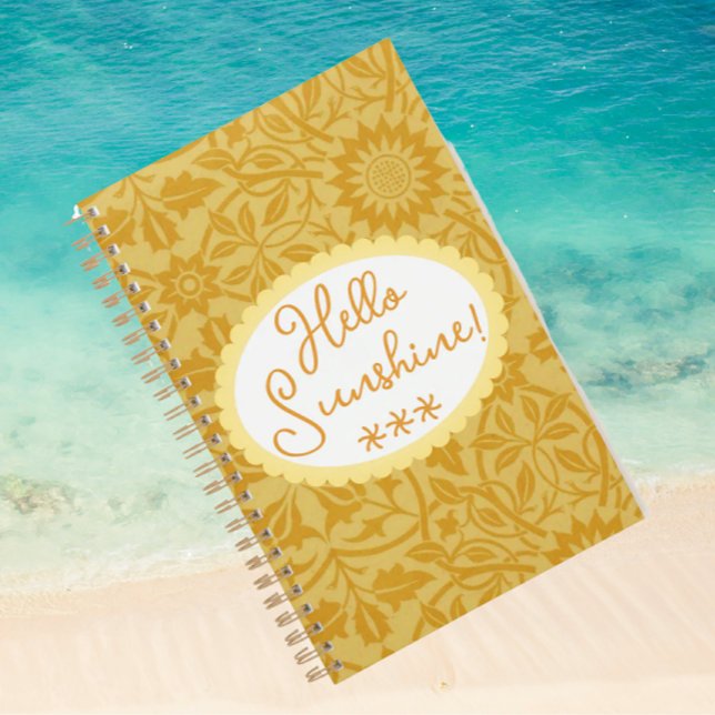 Agenda Olá Sunshine Ouro Amarelo Floral (Save your memories here)