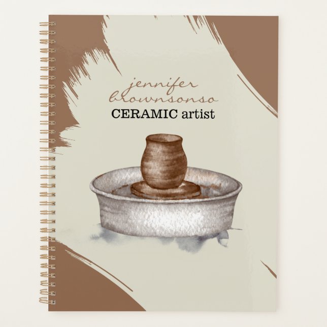 Agenda Olaria Cerâmica Argila Torneiro escultura aquarela (Frente)