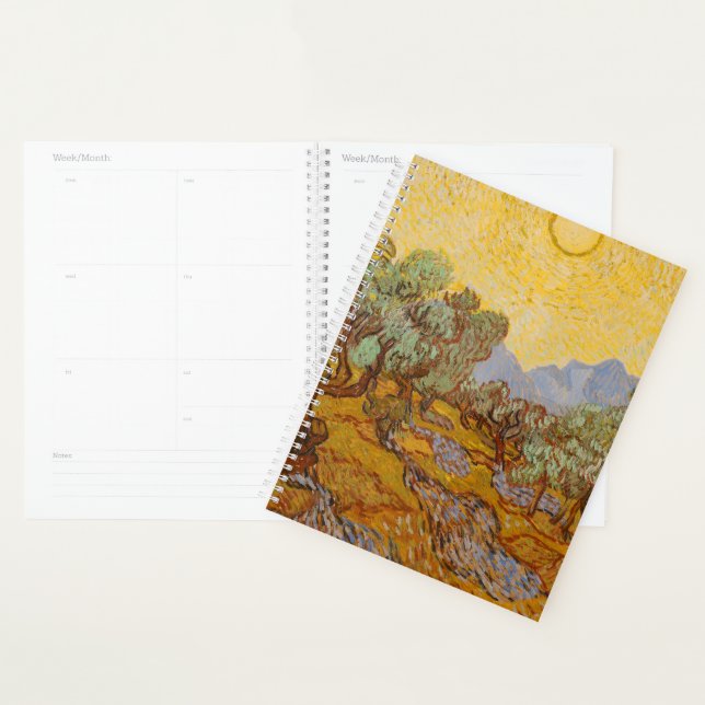 Agenda Oliveiras de Van Gogh Sol Amarelo Céu (Exibição)