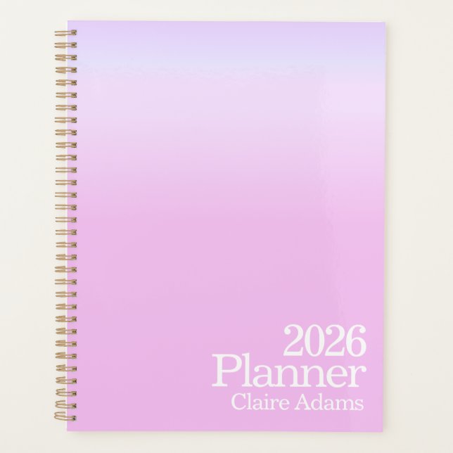 Agenda Ombre Rosa Chiclete Moderno (Frente)