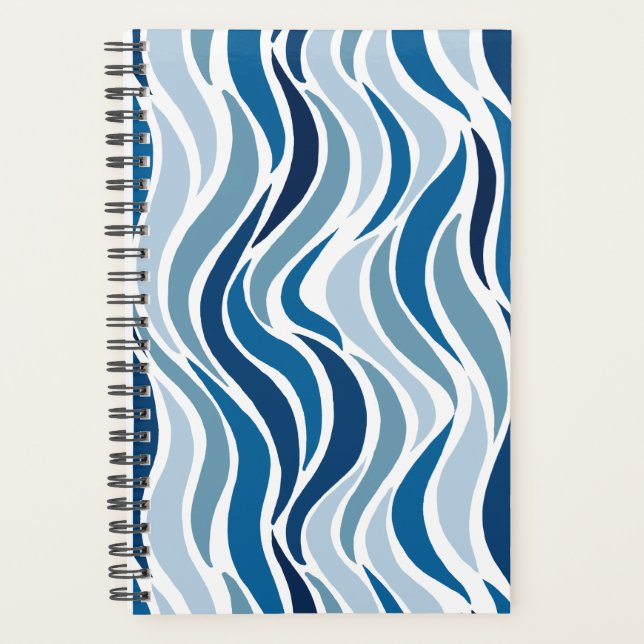Agenda Ondas abstratas em azul  (Frente)