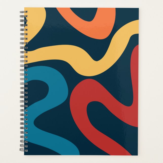 Agenda Ondas abstrato coloridas (Frente)