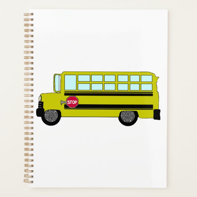 Agenda Ônibus Escolar Amarelo com Placa de Parada (Frente)