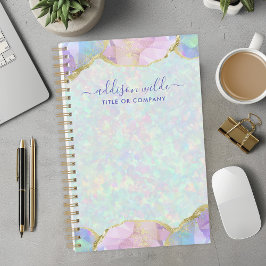 Agenda Opala Pedra Preciosa Pastel Iridescente Negócios M