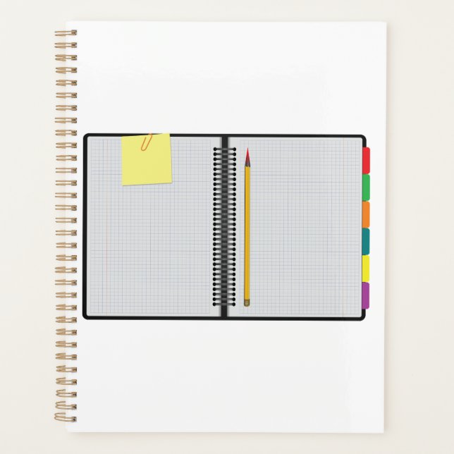 Agenda Open Graph Paper Notebook with Pencil (Frente)