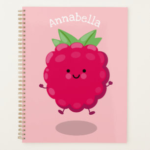 Agenda Óptica de desenho animado de framboesa feliz