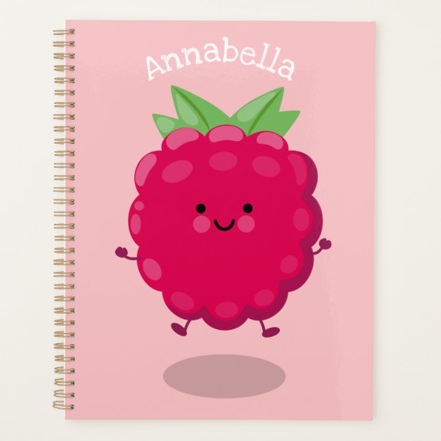 Agenda Óptica de desenho animado de framboesa feliz (Frente)