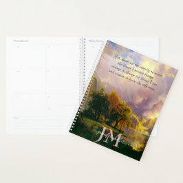 Agenda oração da serenidade personalizada montanhas rocho