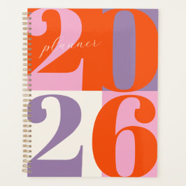 Agenda Orange Pink Lilac Bold Year Color Block Planner