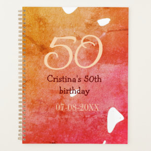 Agenda Orange red 50 aniversário adicione nome data p