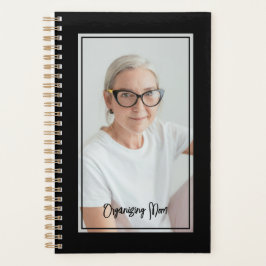 Agenda Organizando a Mãe Minimalista Foto Preto & Dourado