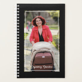 Agenda Organizando o Nome da Foto da Vovó Preto & Branco
