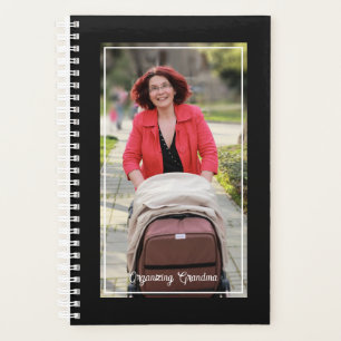Agenda Organizando o Nome da Foto da Vovó Preto & Branco