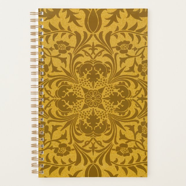 Agenda Ornate gold floral pattern with symmetrical (Frente)