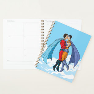 Agenda Os dois super-heróis de Slipperyjoe beijando perso