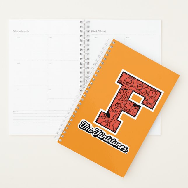 Agenda Os Flintstones | Monograma de estilo colegial (Exibição)