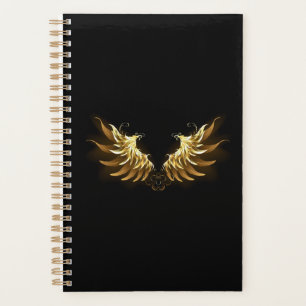 Agenda Ouro Angel Wings sobre fundo preto